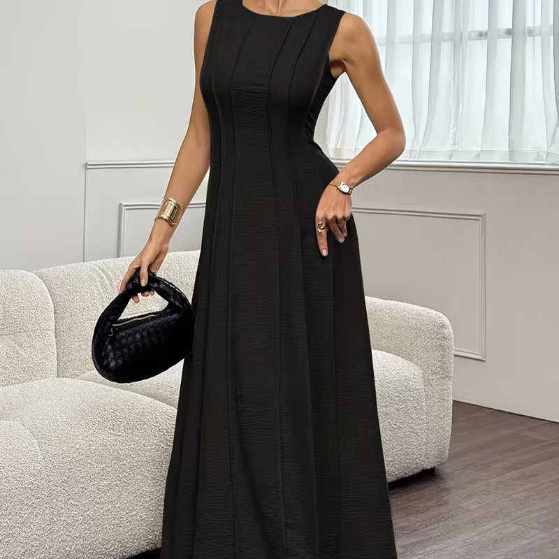 Women's Sleeveless Pleated A-Line Maxi Dress
