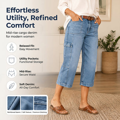 Special Offer📢📢39% OFF !! ⏰Women's Casual Stretchy Cropped Denim Pants
