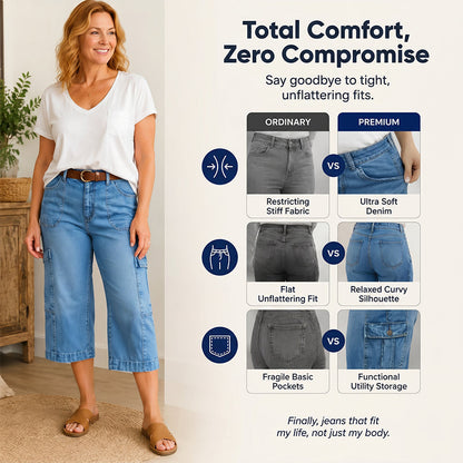 Special Offer📢📢39% OFF !! ⏰Women's Casual Stretchy Cropped Denim Pants