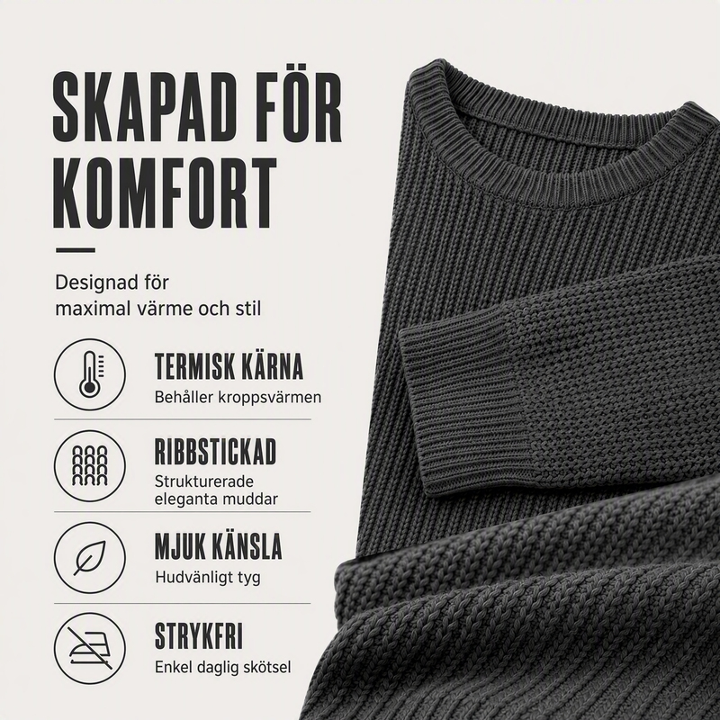 ✨2026-kollektionen med 50 % rabatt 🎁JMIERR Herrtröja med rund hals – mjuka, avslappnade tröjor, klassiska långärmade tröjor med ribbade kanter