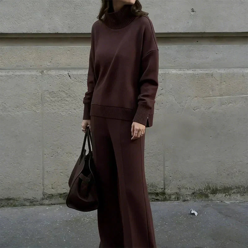 🎁2026 New Arrivals 50% OFF💥High-Neck Side-Zip Sweatshirt & Pants Set 👚👖