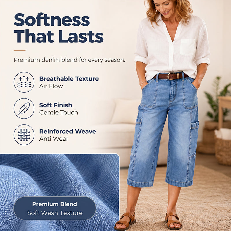 Special Offer📢📢39% OFF !! ⏰Women's Casual Stretchy Cropped Denim Pants