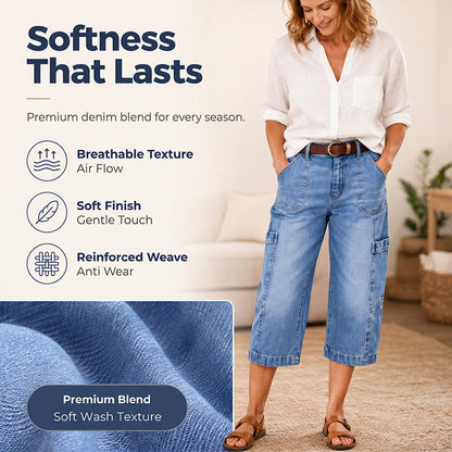 Special Offer📢📢39% OFF !! ⏰Women's Casual Stretchy Cropped Denim Pants