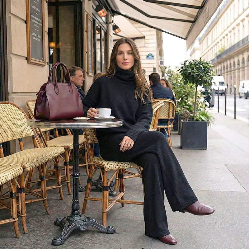 🎁2026 New Arrivals 50% OFF💥High-Neck Side-Zip Sweatshirt & Pants Set 👚👖