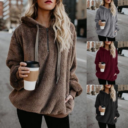 Fashion Warm Casual Loose Hooded Sweatshirt（48% OFF）