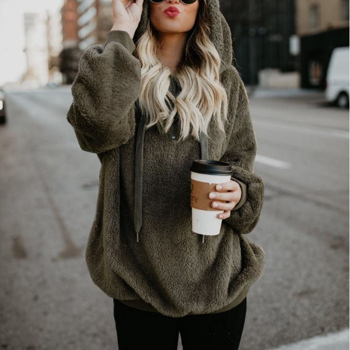 Fashion Warm Casual Loose Hooded Sweatshirt（48% OFF）