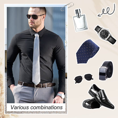💼Men's Silky Wrinkle Resistant Solid Color Stretch Shirt