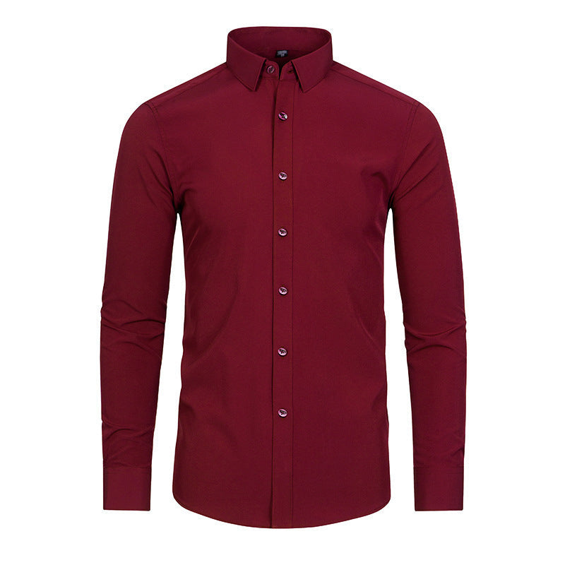💼Men's Silky Wrinkle Resistant Solid Color Stretch Shirt