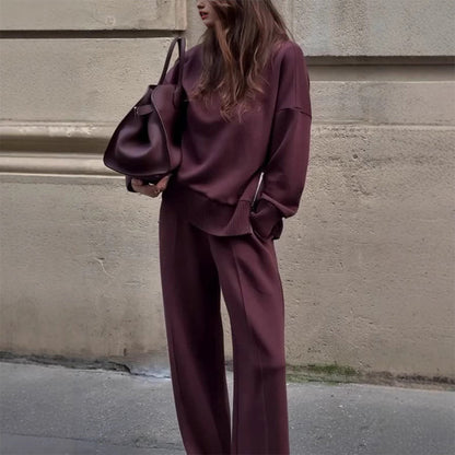 🎁2026 New Arrivals 50% OFF💥High-Neck Side-Zip Sweatshirt & Pants Set 👚👖