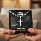 Men's Stainless Steel Cross Pendant Necklace