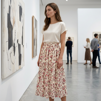 Women's Boho Floral Maxi Skirt