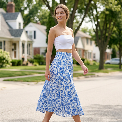 Women's Boho Floral Maxi Skirt
