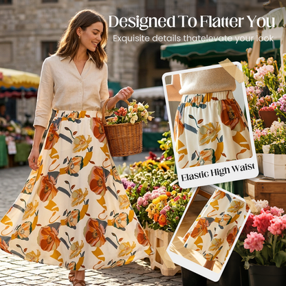 Women's Boho Floral Maxi Skirt