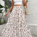 Women's Boho Floral Maxi Skirt