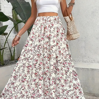 Women's Boho Floral Maxi Skirt