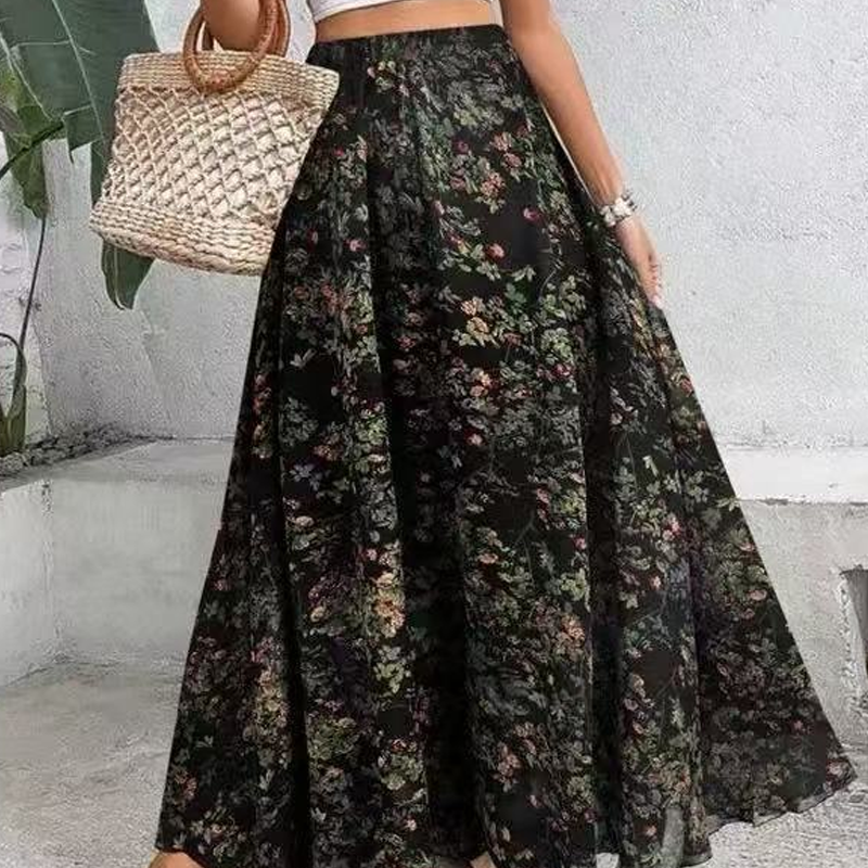 Women's Boho Floral Maxi Skirt