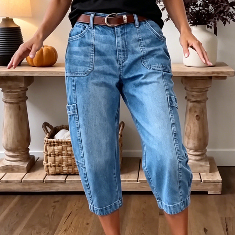 Special Offer📢📢39% OFF !! ⏰Women's Casual Stretchy Cropped Denim Pants