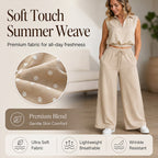 Women's Summer Crop Top and Polka Dot Pants Set