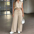 Women's Summer Crop Top and Polka Dot Pants Set