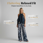 Women's 2-Piece Flowy Halter Outfit with Printed Pants