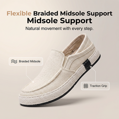 Men's Casual Linen Shoes Lightweight Summer Slip-on Lazy Loafers