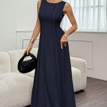 Women's Sleeveless Pleated A-Line Maxi Dress