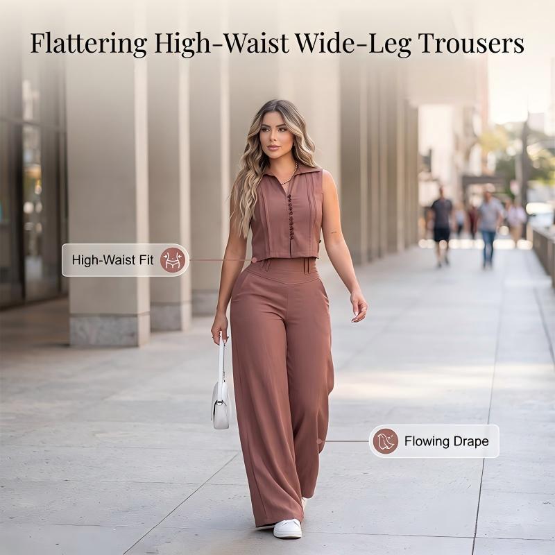 Women's Sleeveless Top & Pants 2-Piece Set
