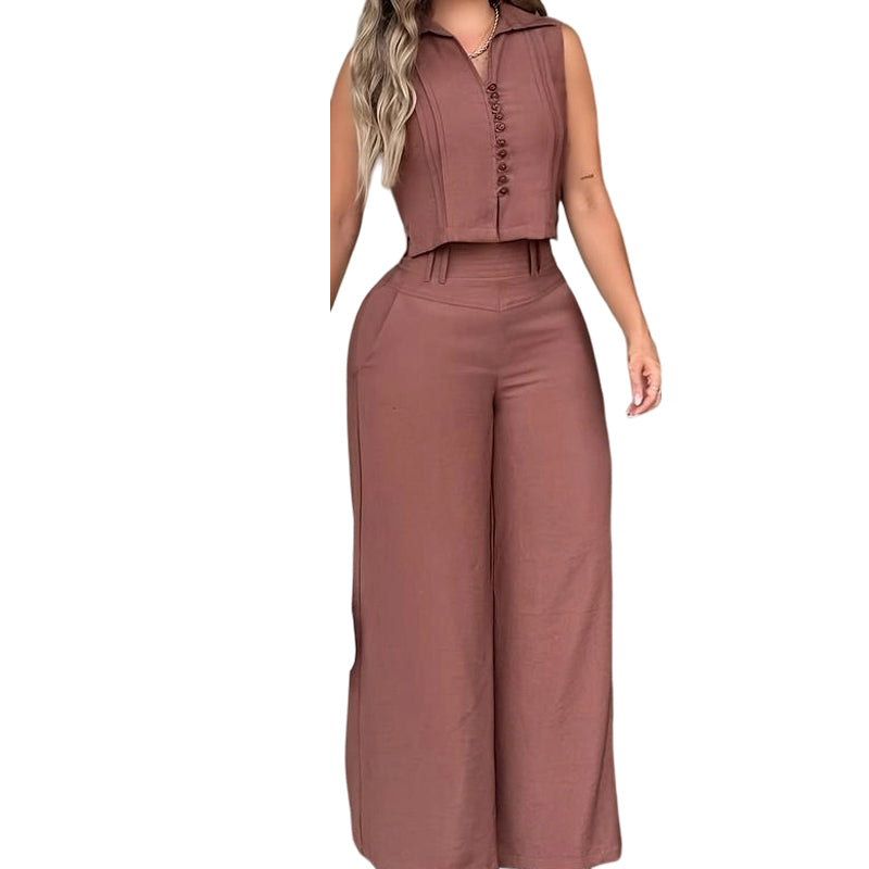 Women's Sleeveless Top & Pants 2-Piece Set