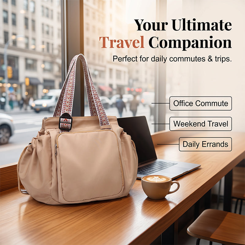 Multi-functional Women Nylon Backpack Convertible Tote Shoulder Bag