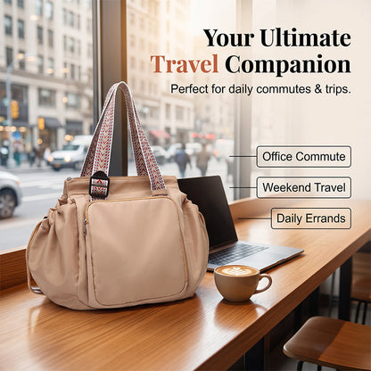 Multi-functional Women Nylon Backpack Convertible Tote Shoulder Bag