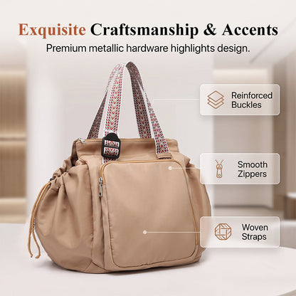 Multi-functional Women Nylon Backpack Convertible Tote Shoulder Bag