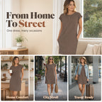Women's Crew Neck Solid Color Dress