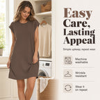 Women's Crew Neck Solid Color Dress