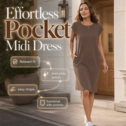 Women's Crew Neck Solid Color Dress
