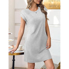 Women's Crew Neck Solid Color Dress