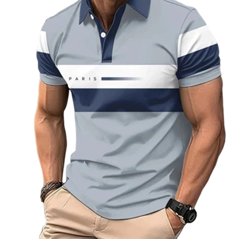 Men's Casual Color Block Shirt Short Sleeve
