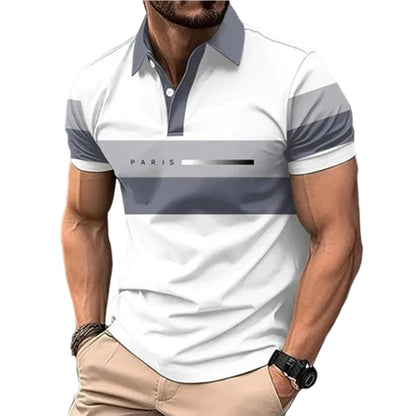 Men's Casual Color Block Shirt Short Sleeve