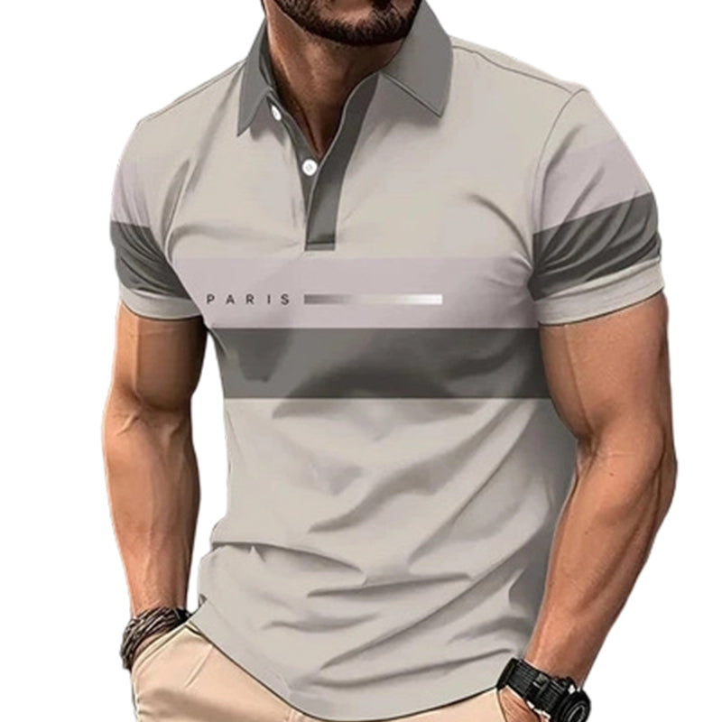 Men's Casual Color Block Shirt Short Sleeve