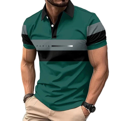Men's Casual Color Block Shirt Short Sleeve