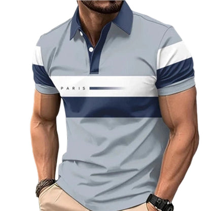 Men's Casual Color Block Shirt Short Sleeve