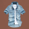 Men's Casual Denim Short Sleeve Shirt