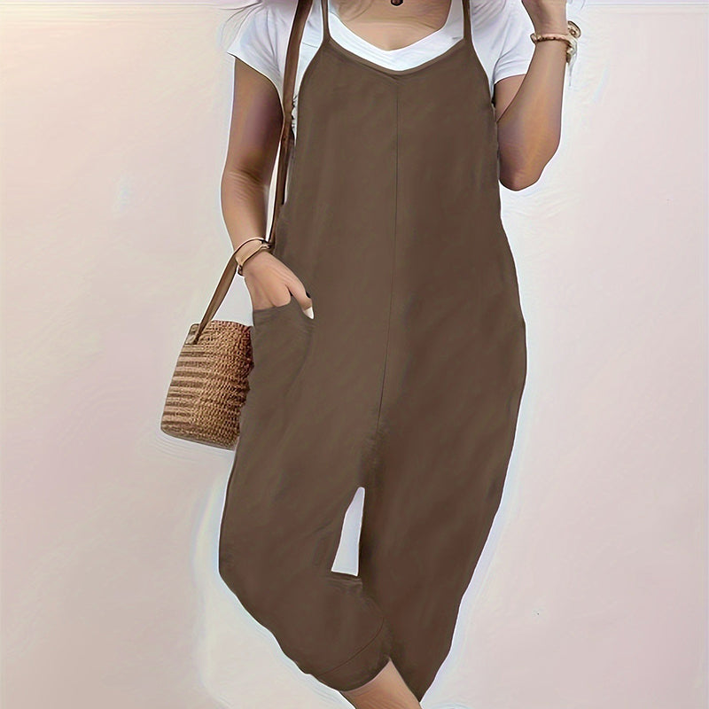 Women's Spaghetti Strap Overalls Jumpsuit