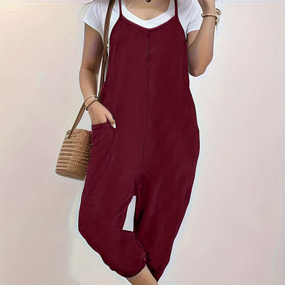 Women's Spaghetti Strap Overalls Jumpsuit