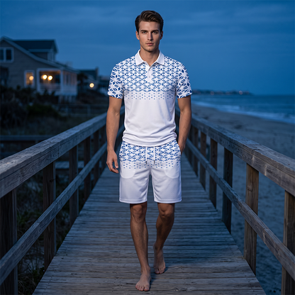 Men’s Casual Short Sleeve Top & Shorts Set