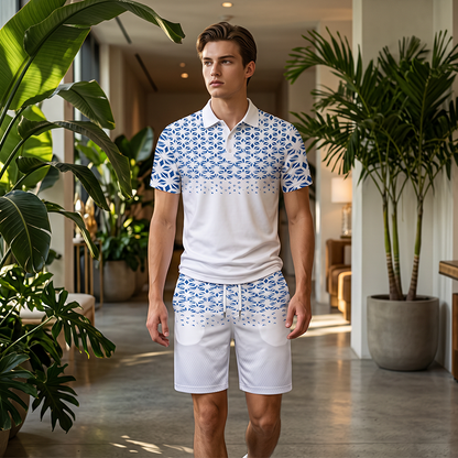 Men’s Casual Short Sleeve Top & Shorts Set