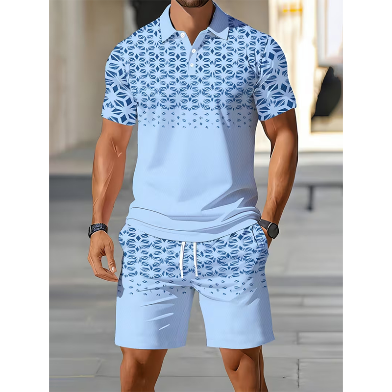 Men’s Casual Short Sleeve Top & Shorts Set