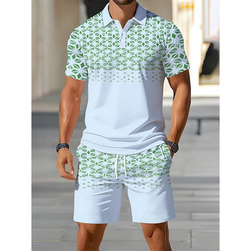 Men’s Casual Short Sleeve Top & Shorts Set