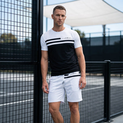 Men's Casual Short Sleeve T-Shirt & Drawstring Shorts Set