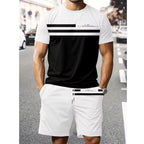 Men's Casual Short Sleeve T-Shirt & Drawstring Shorts Set