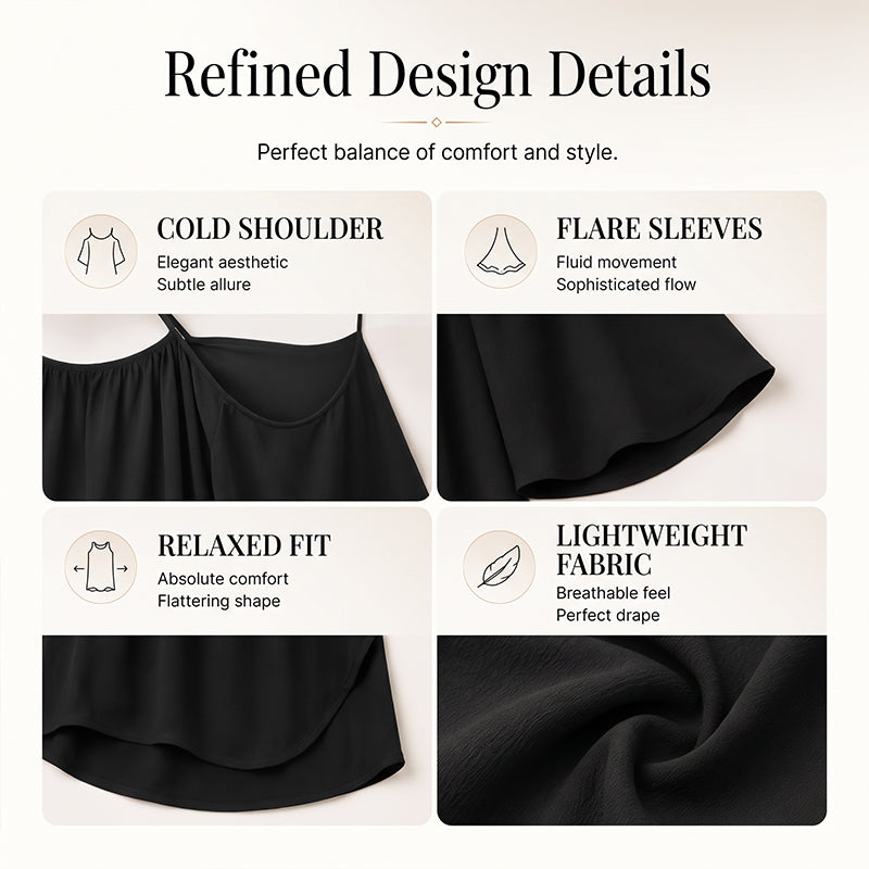 Women's Summer Cold-Shoulder Spaghetti Strap Dress
